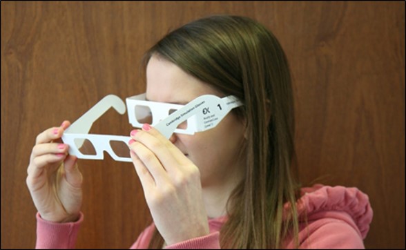 photograph showing that multiple glasses can be worn over the top of each other