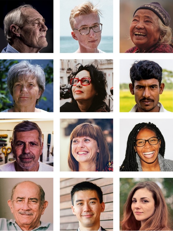 head shots of a diverse range of people