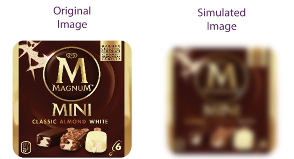 pack shots of magnum ice cream, shown with and without applied Gaussian blurring
